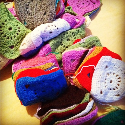 #thingsifoundtoday Two bags of #crochet motifs. My next project!