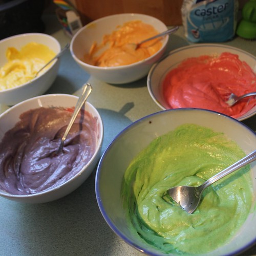 rainbow cake mixture