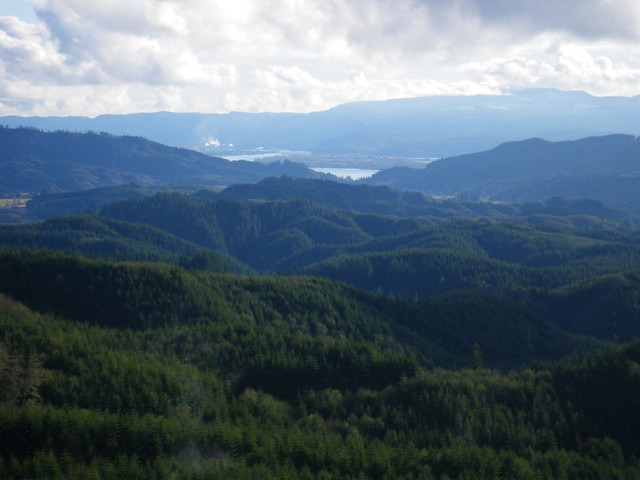 Looking down at Skamokawa valleys