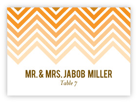 Ombre Chevron Wedding Escort Cards