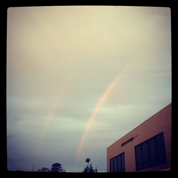 Double rainbow on my way into work this morning!