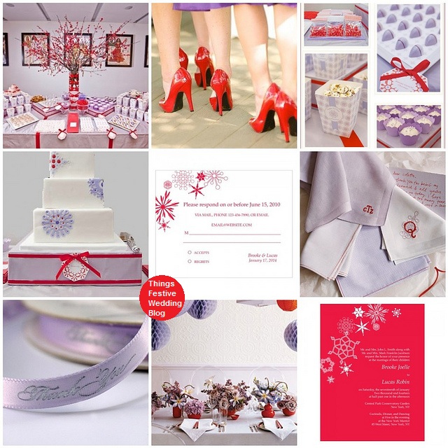 lavender and red winter Wedding Theme Image credits resources