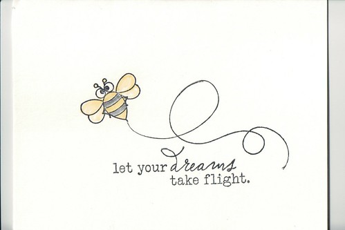 "let your dreams take flight" bee notecard