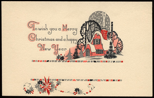 Vintage Cottage Christmas Card