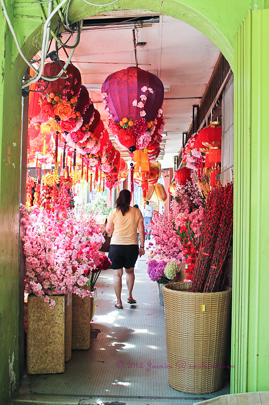 Corridor of Bright Chinese New Year decorations!