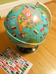 globe with magnetic flags 3