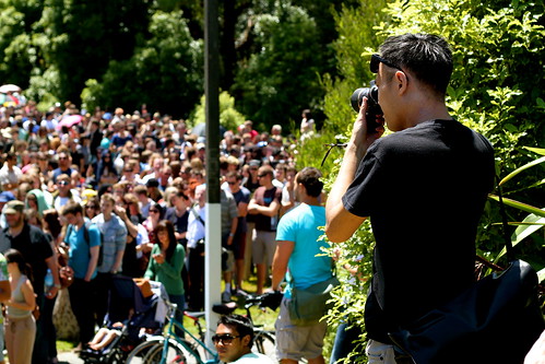 Saturday: photo of Chris photographing the Hobbit crowd