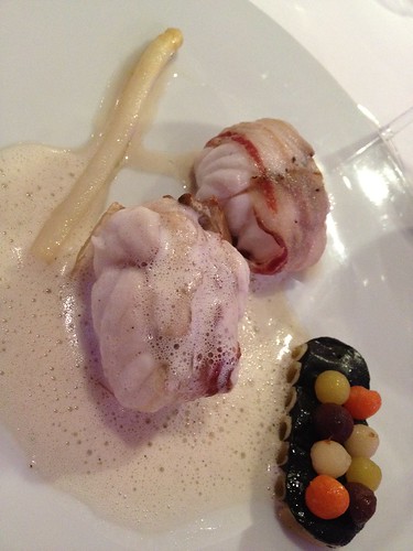 Dinner: lost count. Monkfish with pork.