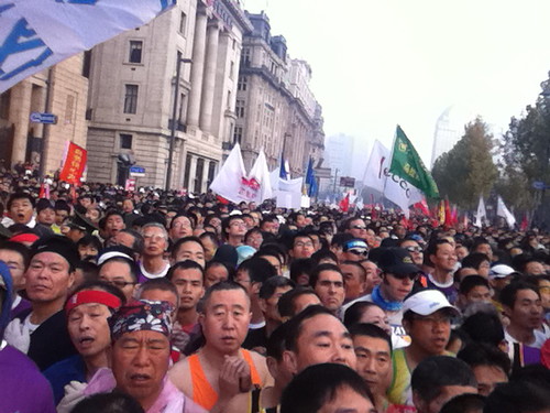 Before the start of the Shanghai Half Marathon