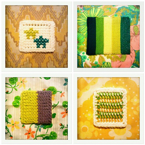 317-320::365 tunisian crochet squares