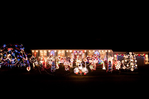 Christmas lights on a house in Saugus Massachusetts