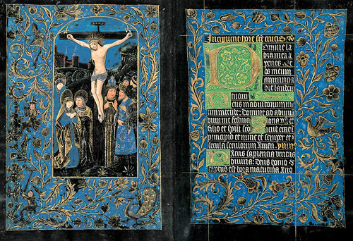 001- Crucifixión-Horas de la Cruz-Maitines- The Black Hours-Ms M.493-Fols. 14v-15r-© The Morgan Library & Museum