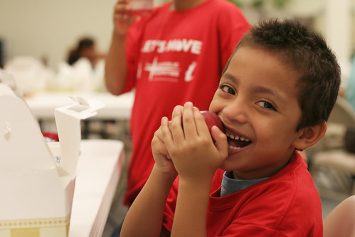 A Catholic Charities Chicago SFSP Participant enjoying a healthy lunch through the Summer Food Service Program.  (2011 SFSP contest winner photo)