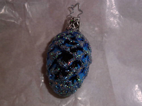 Blue Pinecone Ornament