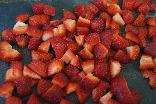 Simple Salad Recipes - strawberries chopped