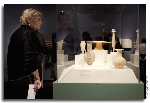 Patrons enjoy vases of alabaster from Dynasty XVIII 1554-1305 BC
