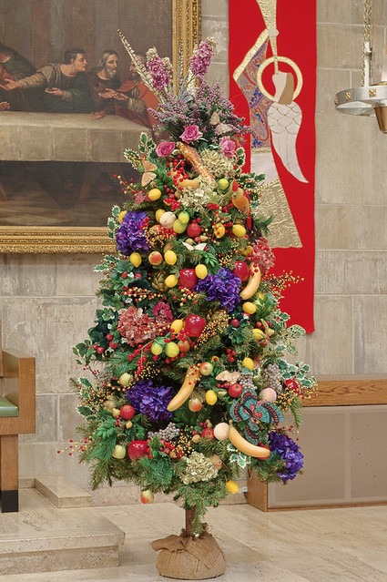 Saint Peter Cathedral, in Belleville, Illinois, USA - Christmas tree