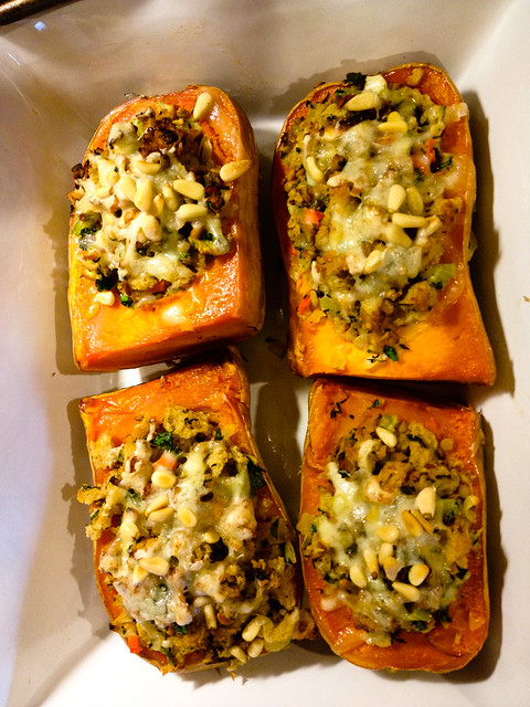 Stuffed Squash with Tempeh Sourdough Stuffing
