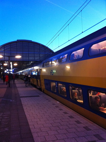 Train in The Hague early in the morning