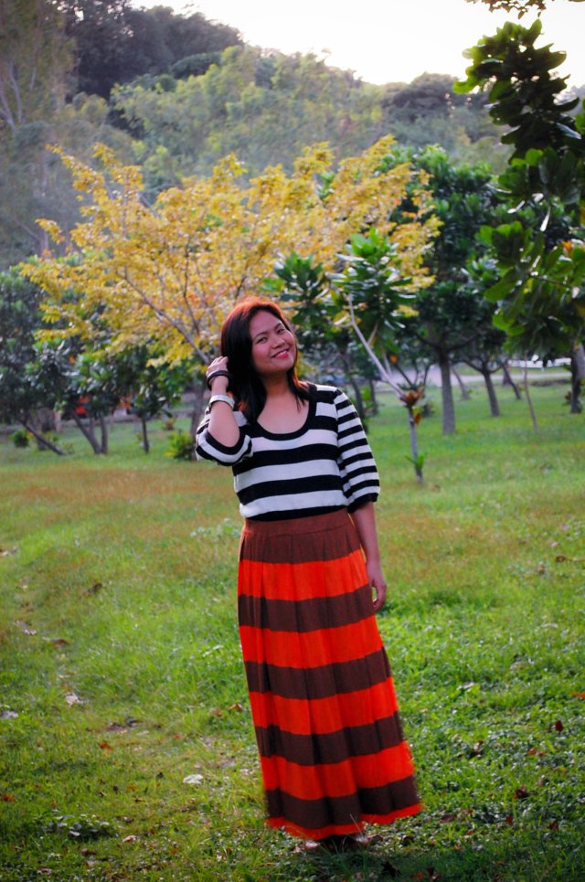 bold stripes, denise katipunera, ukay ukay fashion blogger. pinay fashion blogger, brown lace up booties, stripes on stripes