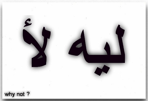 ليه لأ - Arabic for "why not" - Design by me