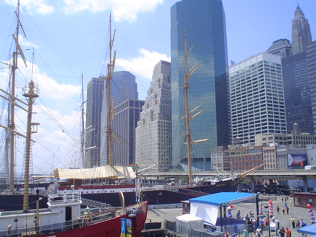 south street seaport and peer 17 in lower manhattan new york city usa