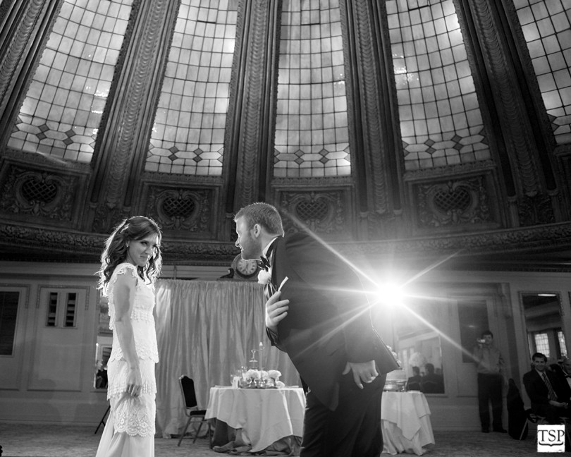 Groom Bowing to Bride in Dome Room