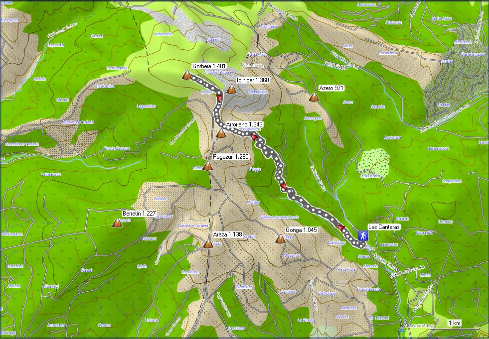 Mapa 2011_12_31 Gorbea desde Las Canteras