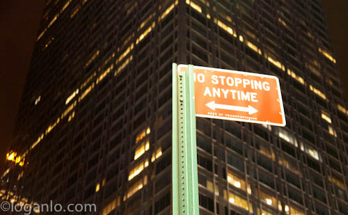 No stopping sign in NYC