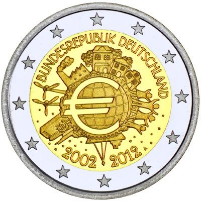 2 Euro Nemecko 2012, 10. výročie zavedenia Eura