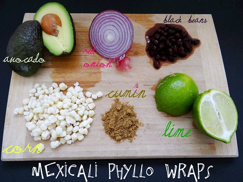 mexicali phyllo wraps // chipotle cilantro cream