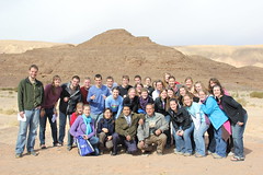 The whole group with our wonderful Egyptian tour guide, Samer (fith from right, front row), and our bus driver, somewhere in the Sinai