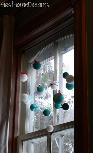 home made christmas ornaments window decorating