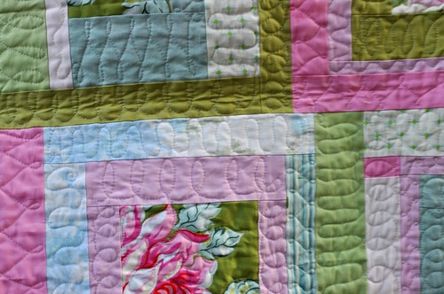 quilting closeup, rose baby quilt