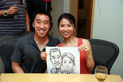 caricature live sketching 2011 Formula 1 RR Donnelley Party - 11