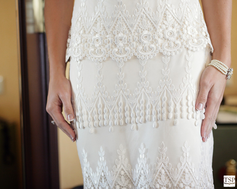 Bride's Hands and Dress