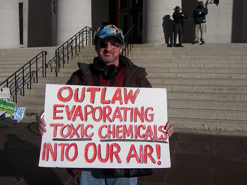 Sean O’Toole from Warren, Ohio at protest in Columbus for moratorium on fracking