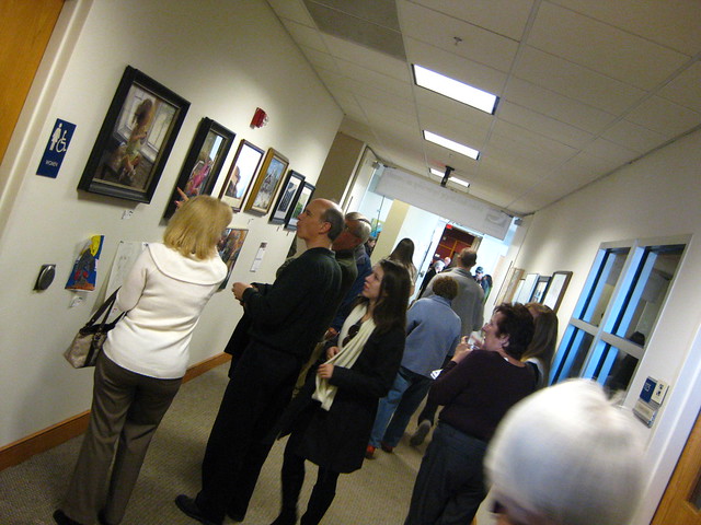 Visitors in the galleries