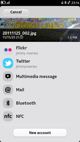 NOKIA N9 sharing plugin for twitter