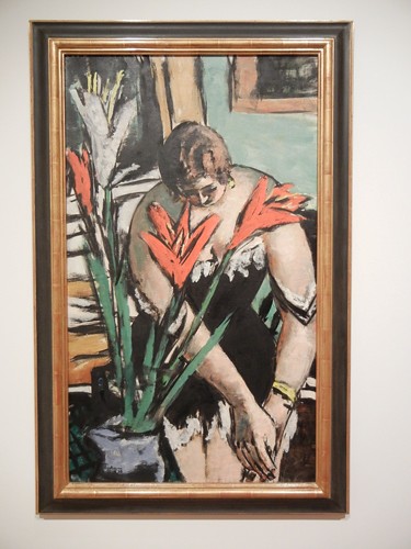 Frau bei der Toilette mit roten und weissen Lilien (Woman at Her Toilette with Red and White Lilies), Max Beckmann, 1938, Oil on Canvas, SFMOMA _ 9633