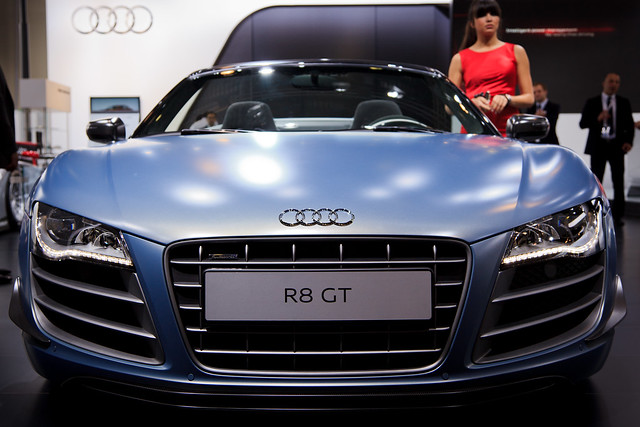 The 2012 Audi R8 GT Spyder at the Qatar Motor Show