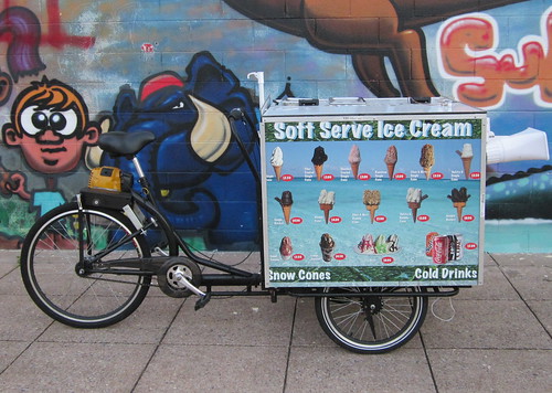 Ice-cream bike with petrol assist