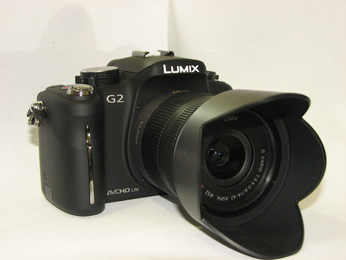 my new camera - lumix dmc g2 - left front view (with lens cap off)