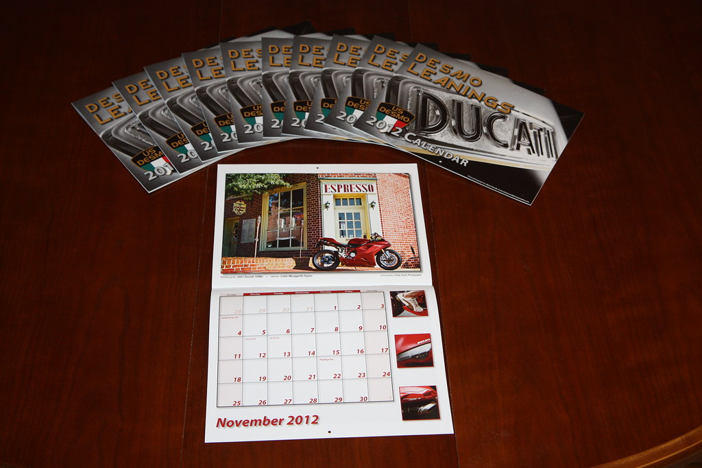 November Layout US DESMO Ducati Calendar Centerfold Spread photography