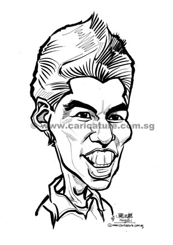 caricature of Luis Suarez (watermark)