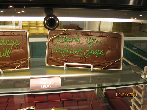 12/29/11:  Pounds of chocolate to thank your Professor Snape