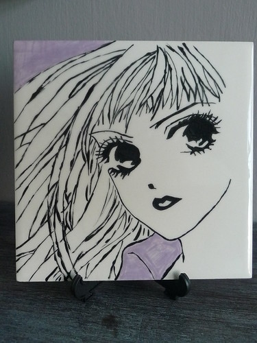 Painted tile - image from the manga Life