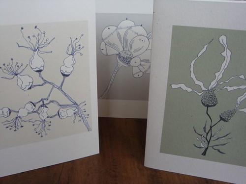 set of 3 botanical cards