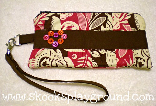 Button Clutch with Removable Wrist Strap