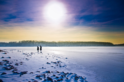 Frozen Lake & Sun